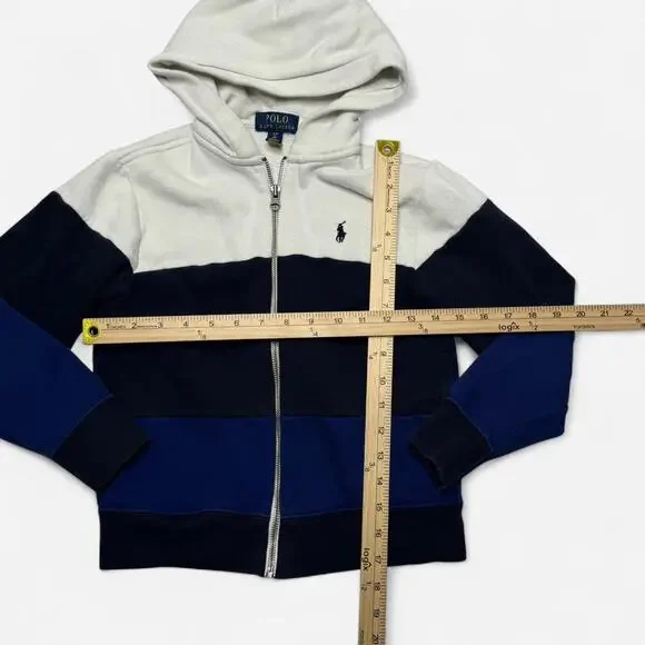 Polo Ralph Lauren Kids Colorblock Zip Hoodie Size 8 - Picture 6 of 6